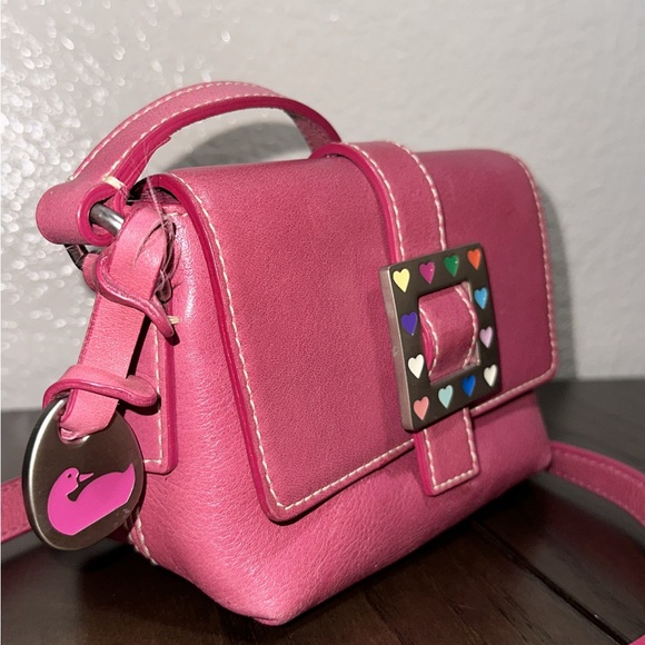 Dooney & Bourke Y2K Heart Pink Leather Crossbody Bag - Picture 6 of 10
